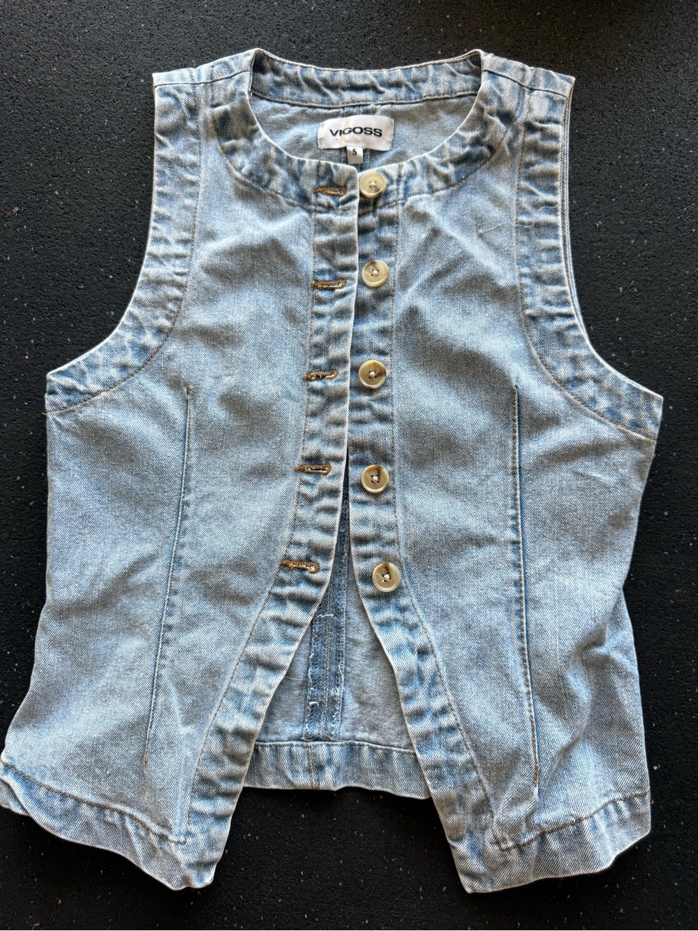 Vigoss Light Blue Denim Button Vest